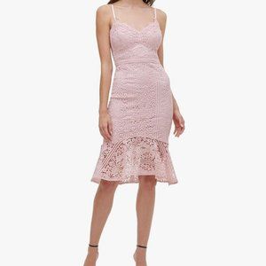 GUESS Textured Knit Off The Shoulder Midi Dress